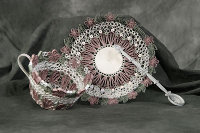 Filigree Cup, Saucer and Spoon