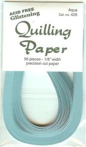 New Aqua Glistening Quilling Paper