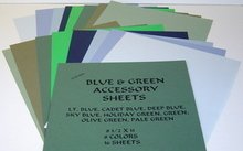 Quilling Paper in full sheets of assorted blues & greens